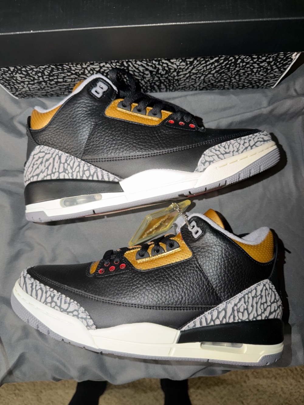 Jordan 3 Retro ‘Black Cement Gold’ Size 8.5M